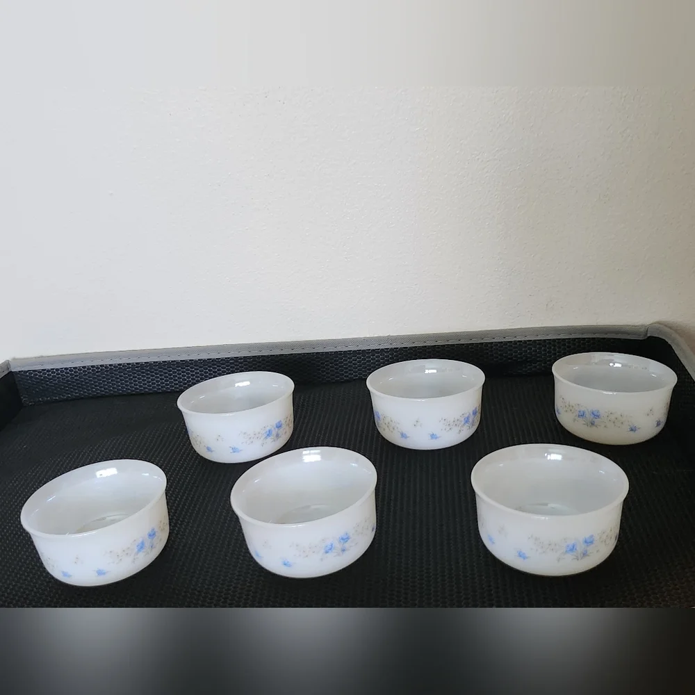 Arcopal Milk Glass 6 Bowls France